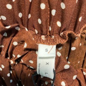 Exlura Polka Dot Pleated Knee Length Skirt (New w Tags Size S)